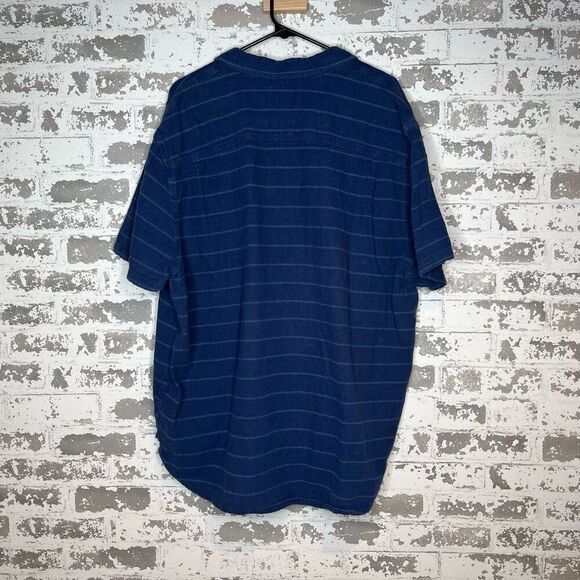 Lucky brand | mens blue striped button down polo - Picture 7 of 8